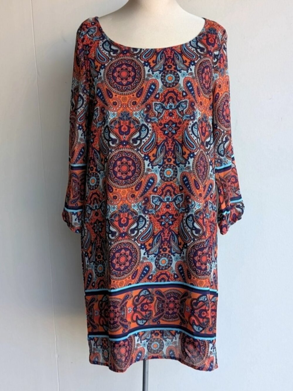 Lily Morgan Paisley Long Sleeve Shift Dress